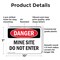 Signmission Mine Site Do Not Enter Danger Sign, Plastic, 10in W x 7in L, 2PK OS-2PACK-DS-P-710-L-2152 - alternate 2